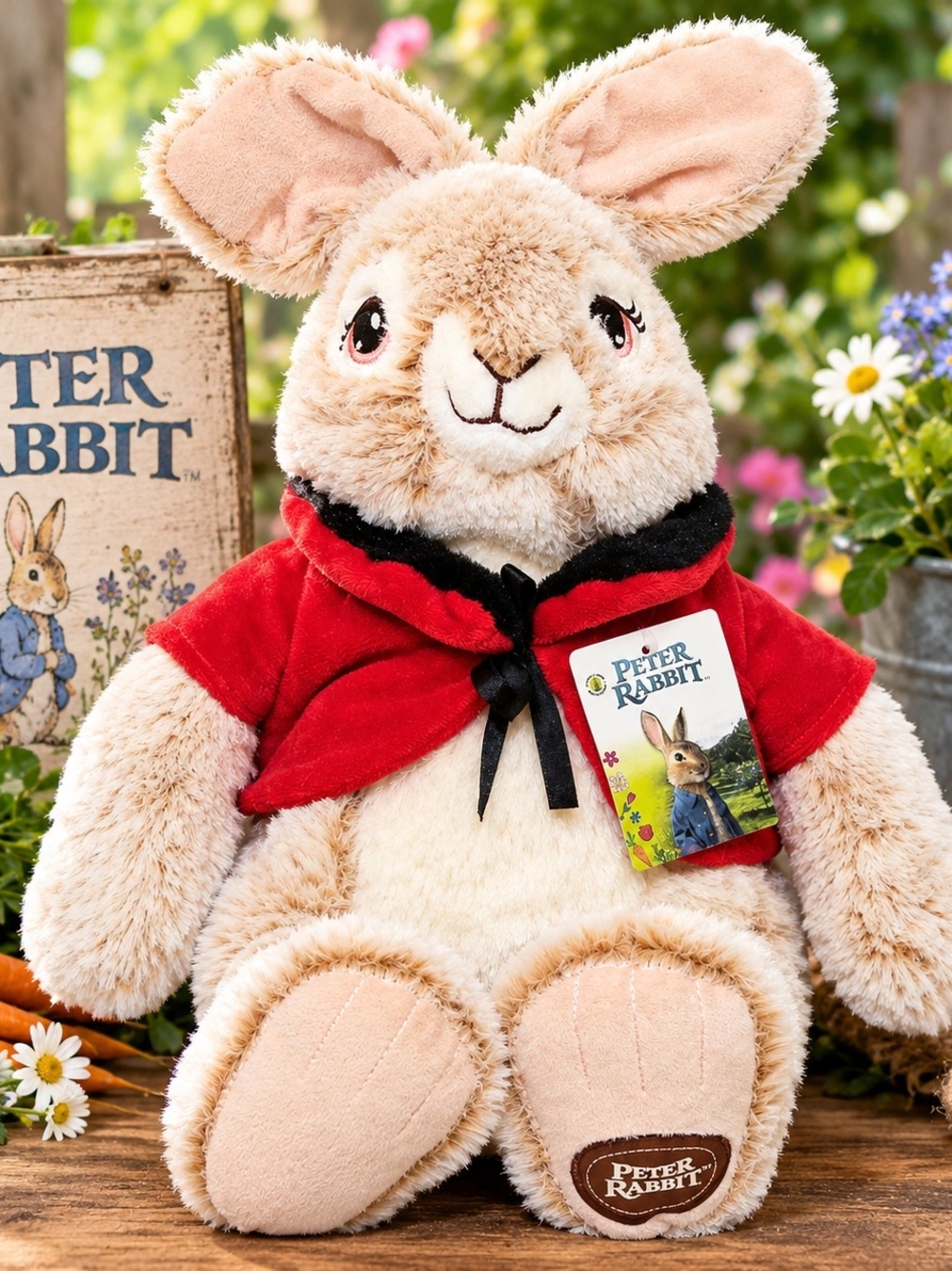 DAN DEE Peter Rabbit Flopsy Plush Bunny 18" Red Jacket 2018 NWT Collectible